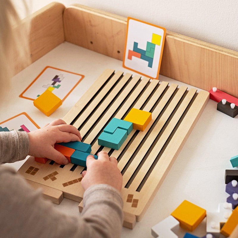 Montessori Shape-Fitting Puzzle Set - Wooden Brain Block Toy