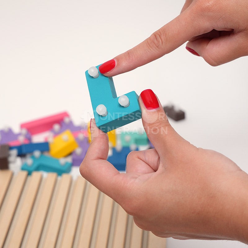 Montessori Shape-Fitting Puzzle Set - Wooden Brain Block Toy