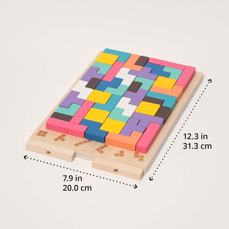 Montessori Shape-Fitting Puzzle Set - Wooden Brain Block Toy