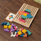 Montessori Shape-Fitting Puzzle Set - Wooden Brain Block Toy