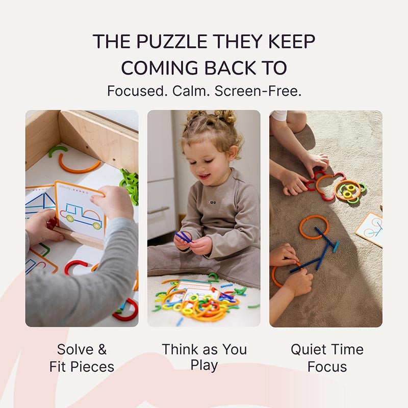 Montessori Shape-Fitting Puzzle Set - Wooden Brain Block Toy