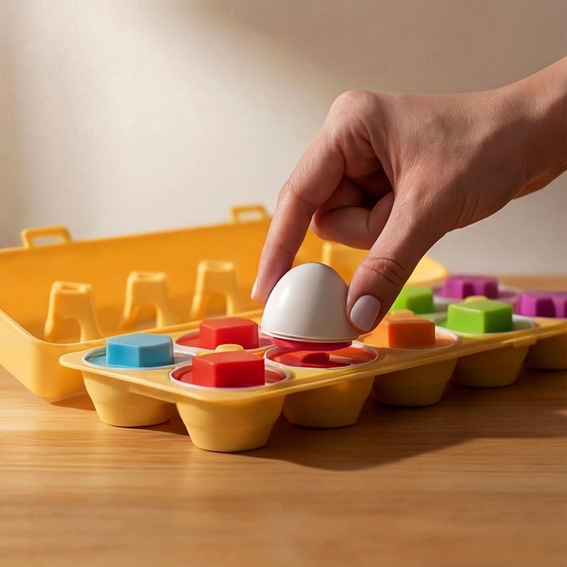 Montessori Shape-Matching Egg Toy Set for Toddlers