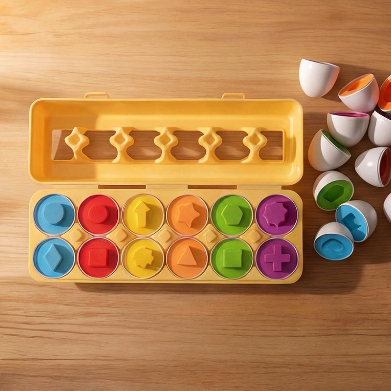 Montessori Shape-Matching Egg Toy Set for Toddlers