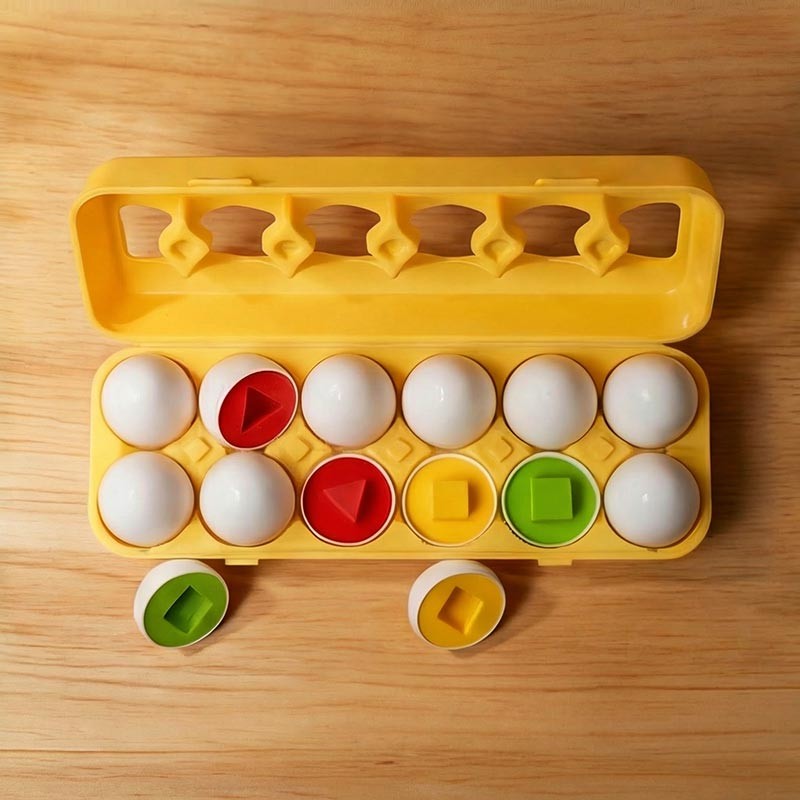 Montessori Shape-Matching Egg Toy Set for Toddlers