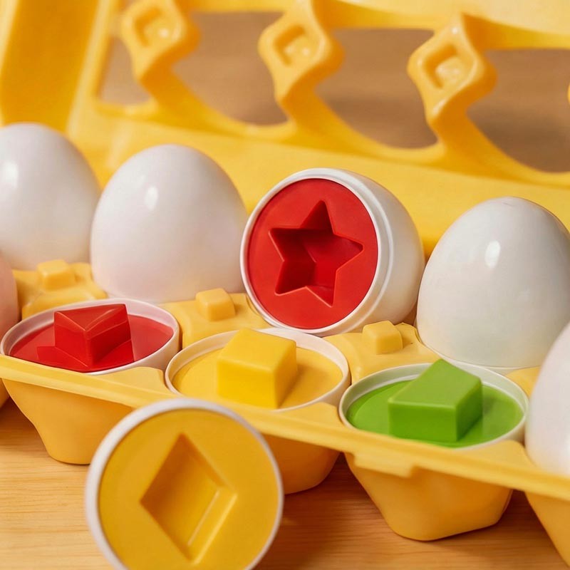 Montessori Shape-Matching Egg Toy Set for Toddlers