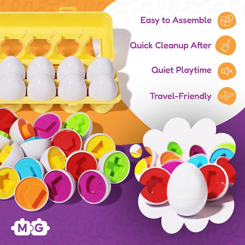 Montessori Shape-Matching Egg Toy Set for Toddlers