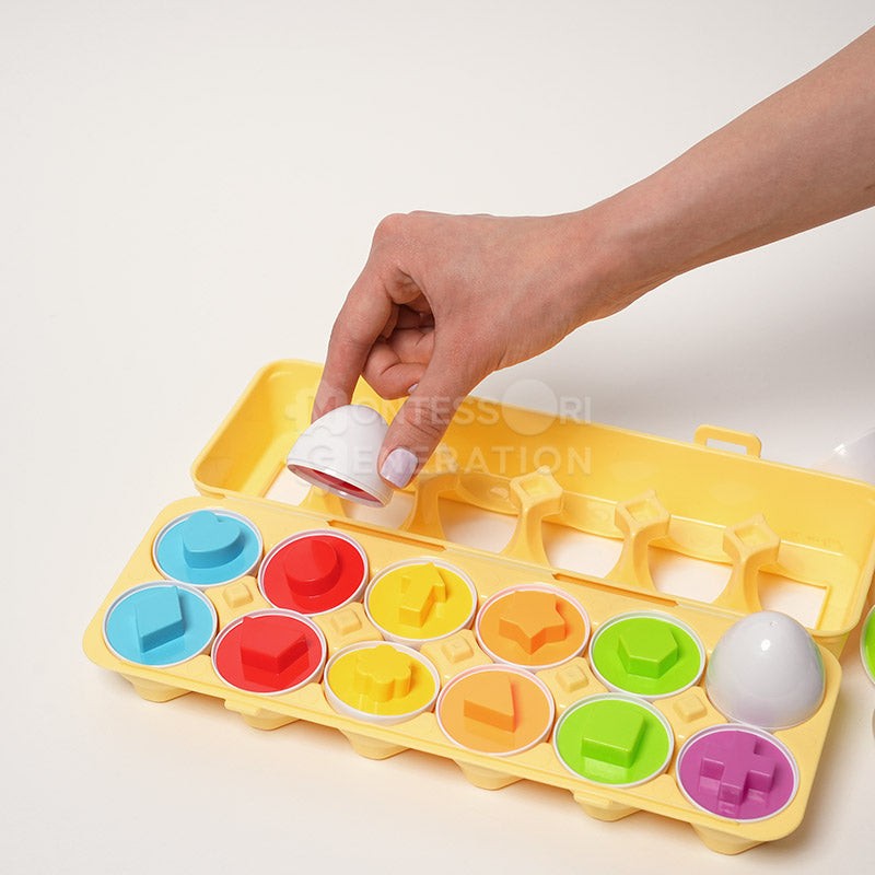 Montessori Shape-Matching Egg Toy Set for Toddlers
