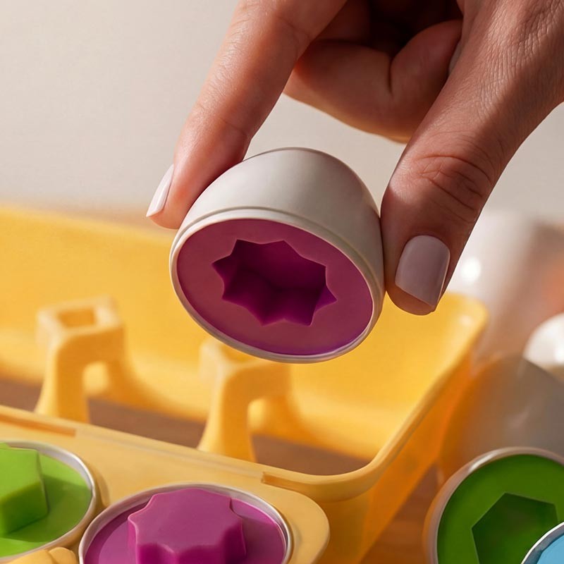 Montessori Shape-Matching Egg Toy Set for Toddlers