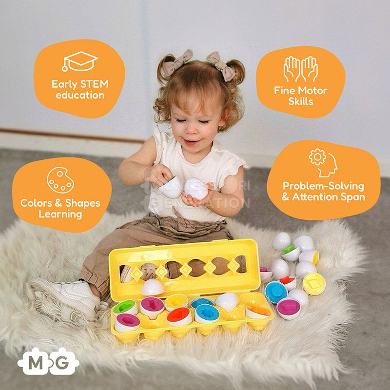 Montessori Shape-Matching Egg Toy Set for Toddlers