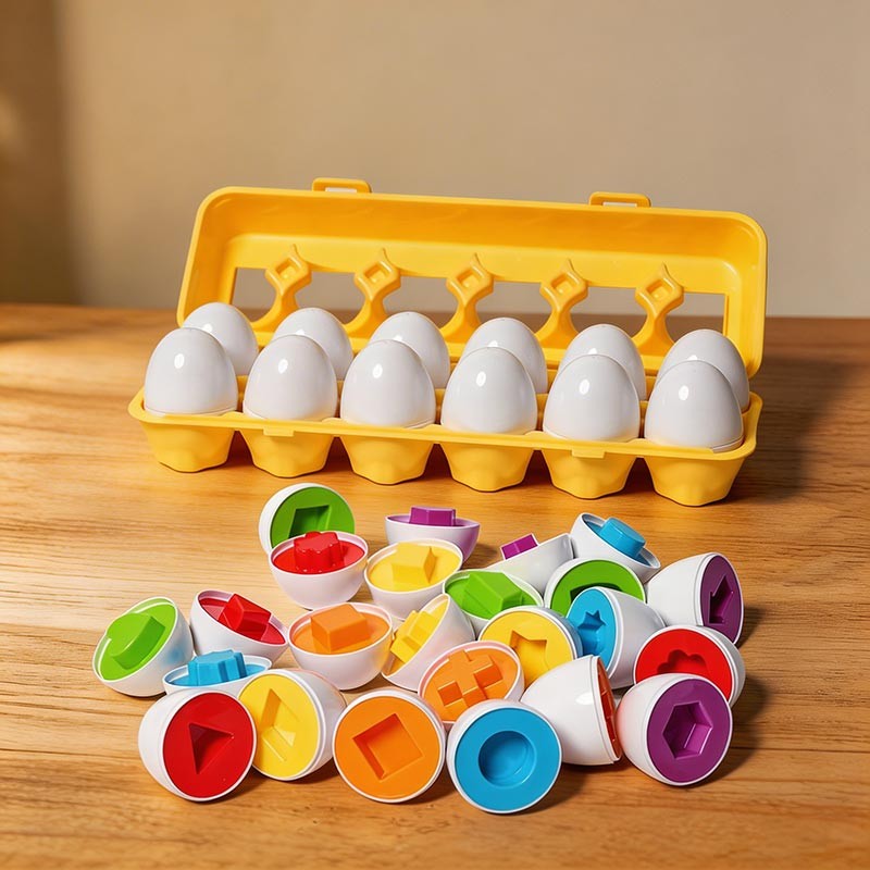 Montessori Shape-Matching Egg Toy Set for Toddlers