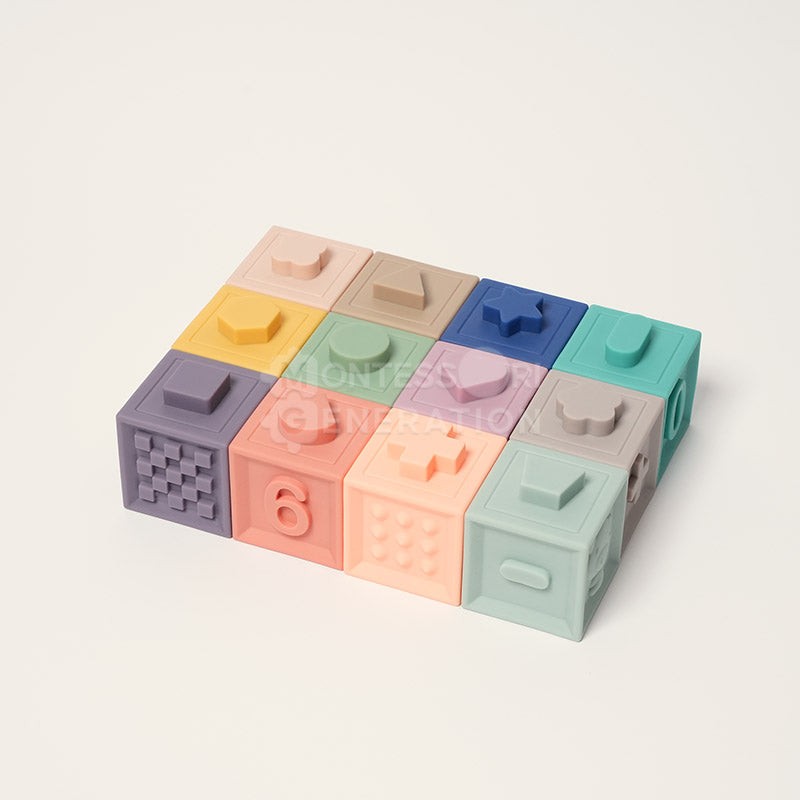 Montessori Silicone Squeaky Block Set - Sensory Exploration