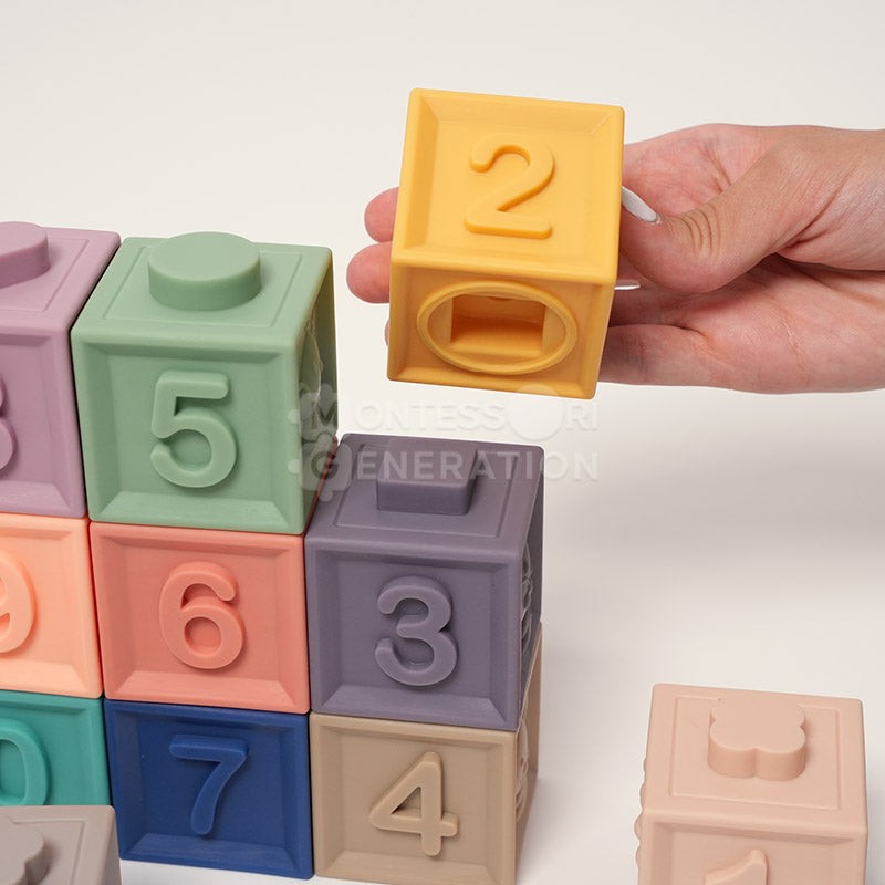 Montessori Silicone Squeaky Block Set - Sensory Exploration