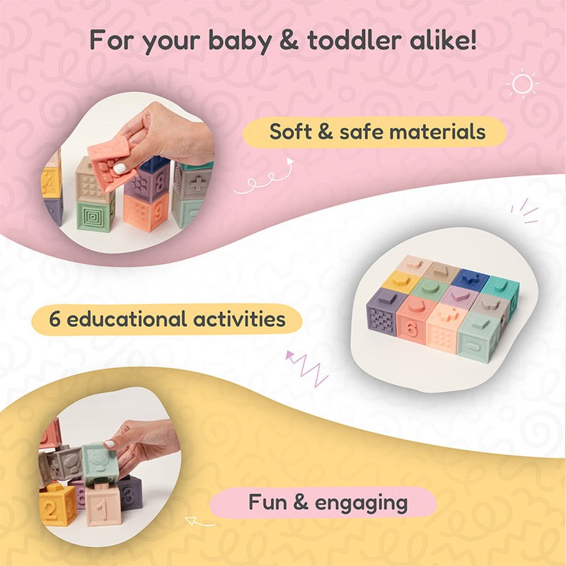 Montessori Silicone Squeaky Block Set - Sensory Exploration