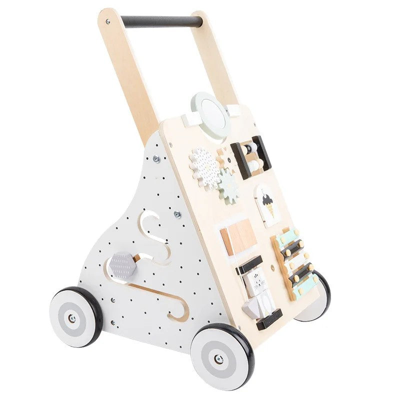 Montessori Wooden Baby Walker - Multifunctional Activity Board