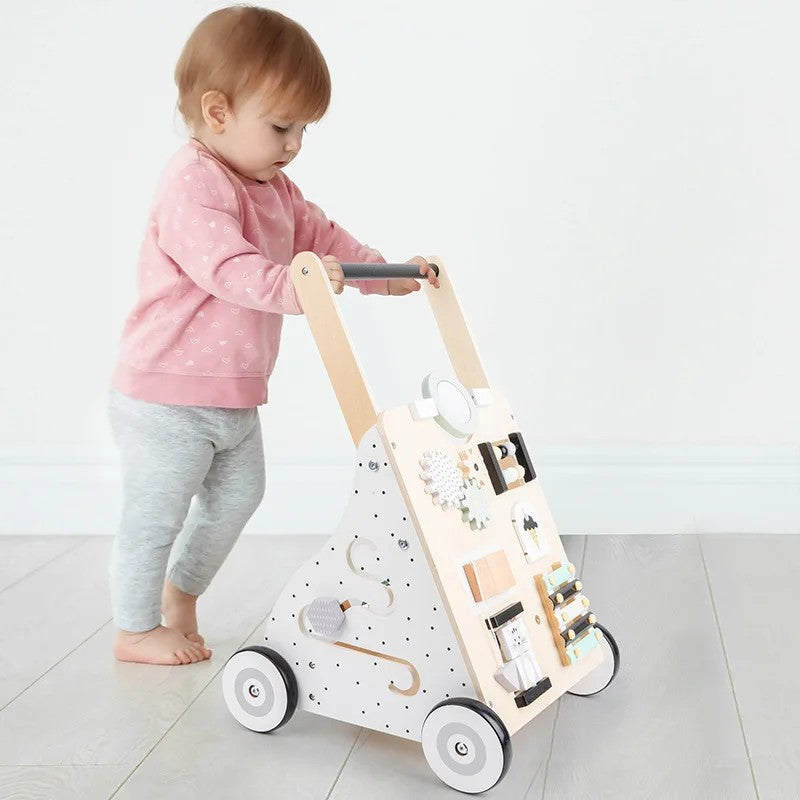 Montessori Wooden Baby Walker - Multifunctional Activity Board