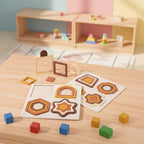 Montessori Wooden Geometric Shape Puzzle - Nesting Ring Pieces