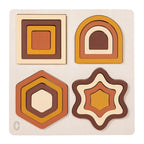 Montessori Wooden Geometric Shape Puzzle - Nesting Ring Pieces