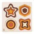 Montessori Wooden Geometric Shape Puzzle - Nesting Ring Pieces