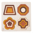 Montessori Wooden Geometric Shape Puzzle - Nesting Ring Pieces