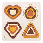 Montessori Wooden Geometric Shape Puzzle - Nesting Ring Pieces