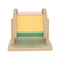 Montessori Wooden Rotating Drum Cylinder with Pastel-Colored Panels Musical Toy