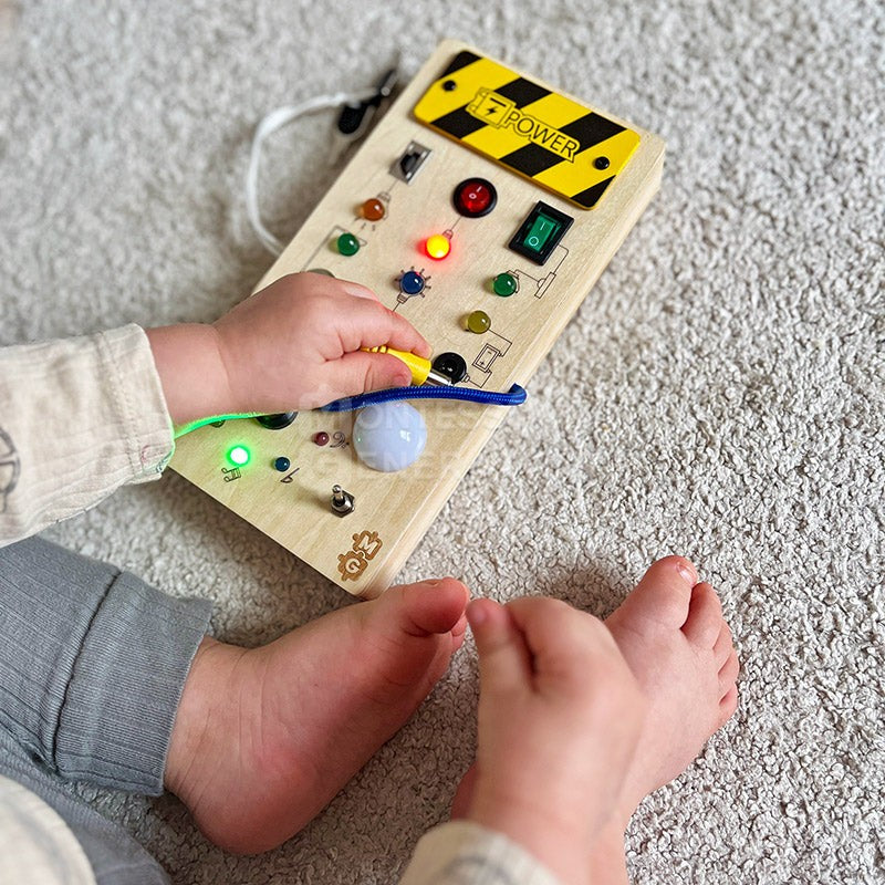 Montessori Wooden Sensory Board Toy with LED Lights