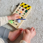 Montessori Wooden Sensory Board Toy with LED Lights
