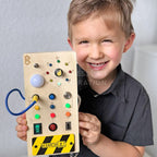 Montessori Wooden Sensory Board Toy with LED Lights