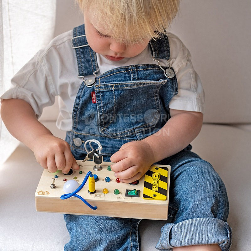 Montessori Wooden Sensory Board Toy with LED Lights