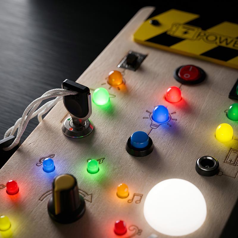Montessori Wooden Sensory Board Toy with LED Lights