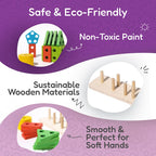 Montessori Wooden Shape Sorting and Stacking Toy - Educational Building Blocks Set