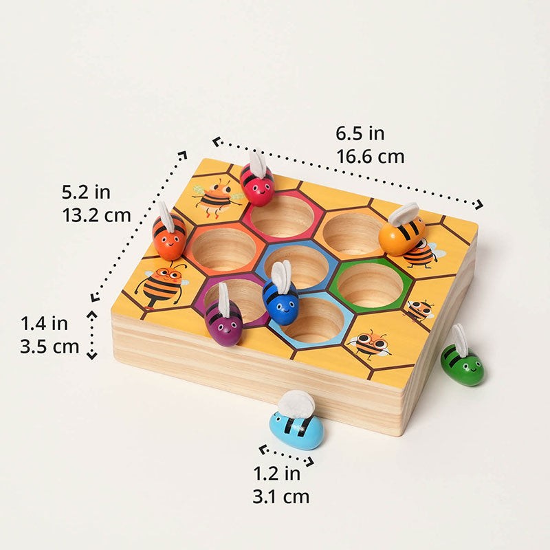 Montessori Wooden Sorting and Matching Toy - Beehive Theme