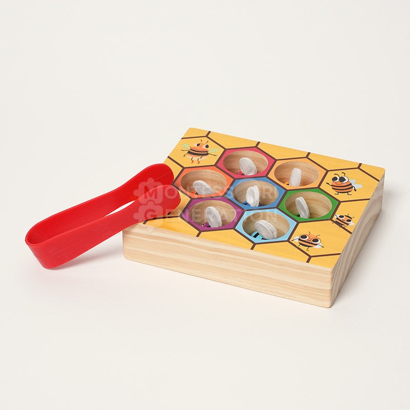 Montessori Wooden Sorting and Matching Toy - Beehive Theme