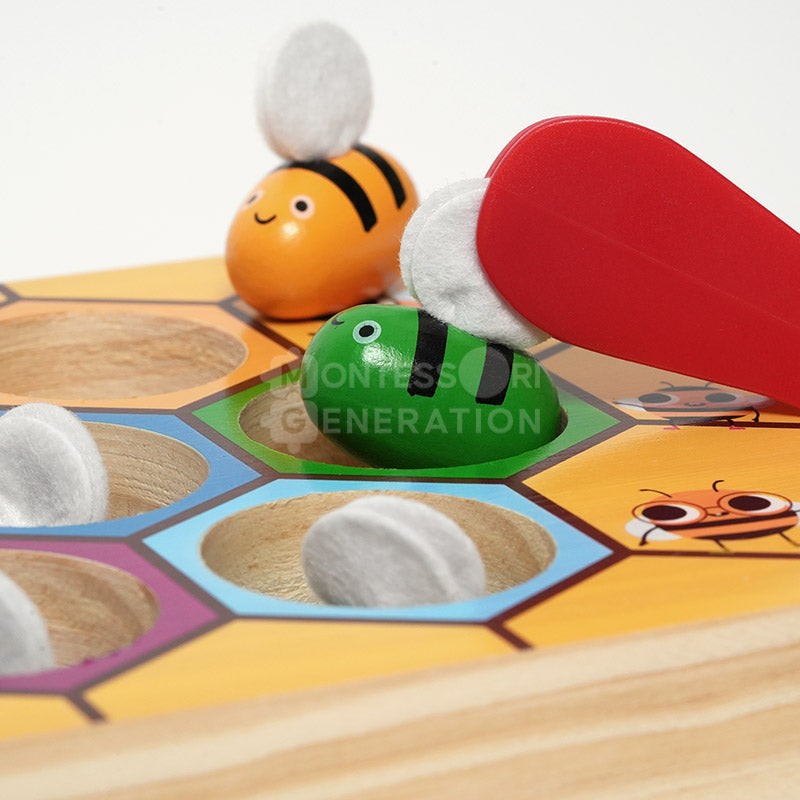 Montessori Wooden Sorting and Matching Toy - Beehive Theme