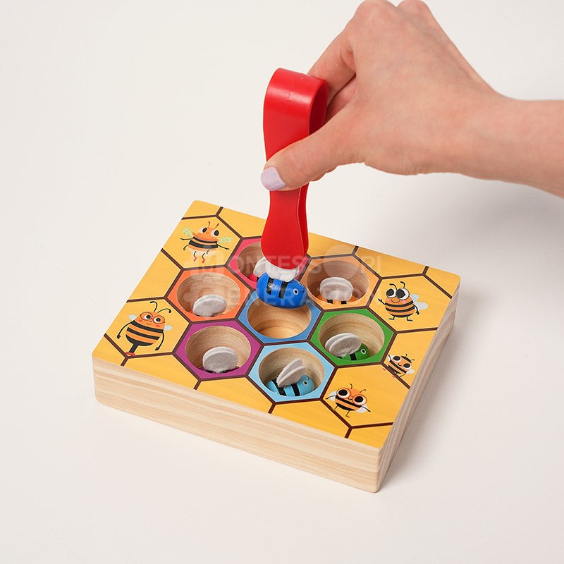 Montessori Wooden Sorting and Matching Toy - Beehive Theme