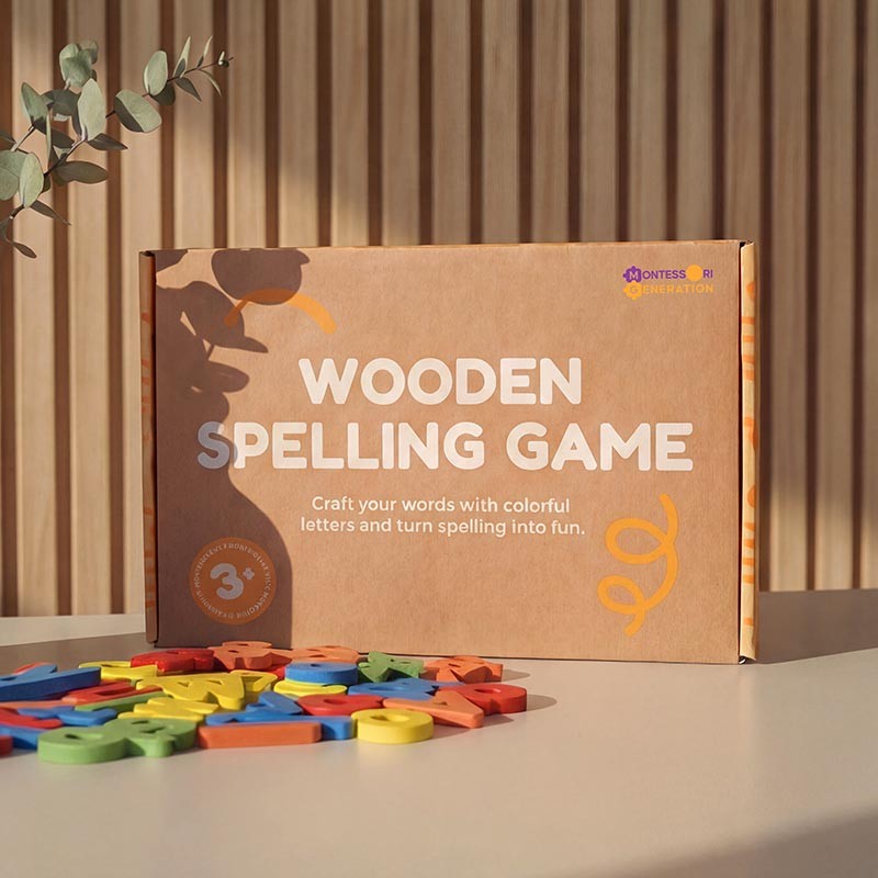 Montessori Wooden Spelling Game - Letters and Picture Cards