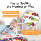Montessori Wooden Spelling Game - Letters and Picture Cards