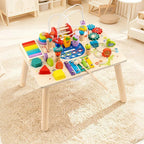 Multi-functional Early Learning Activity Table - Wooden with Multiple Activities