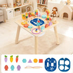 Multi-functional Early Learning Activity Table - Wooden with Multiple Activities