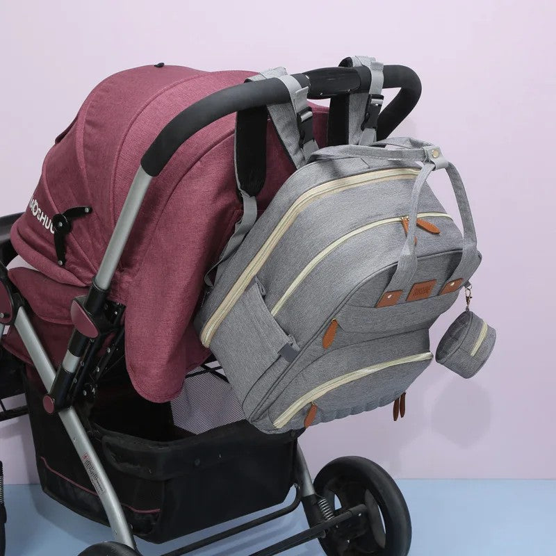 Multifunctional Baby Diaper Backpack - Foldable Bed Compartment