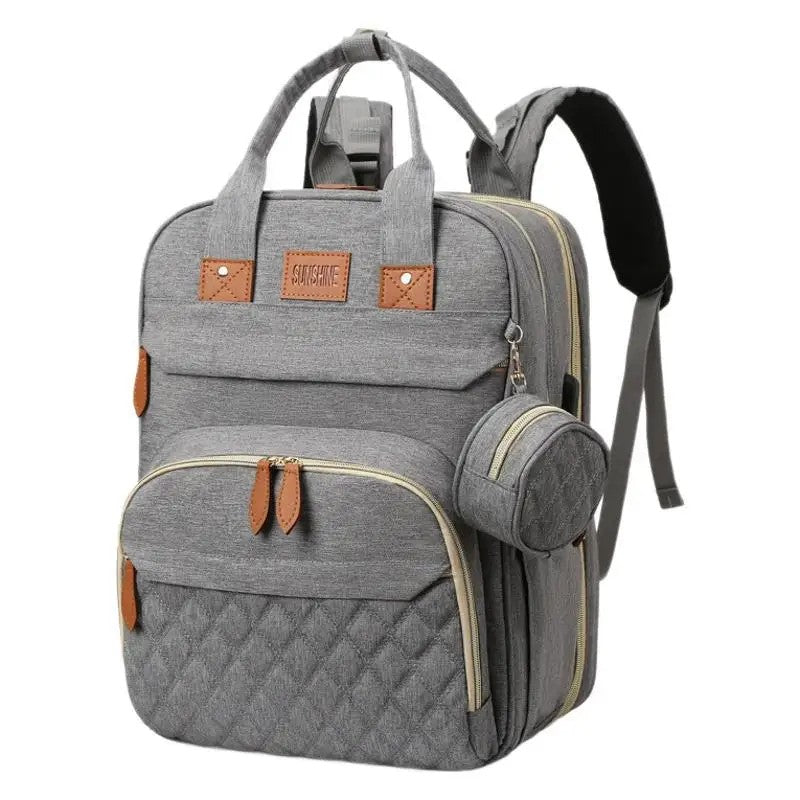Multifunctional Baby Diaper Backpack - Foldable Bed Compartment