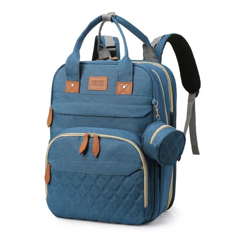 Multifunctional Baby Diaper Backpack - Foldable Bed Compartment