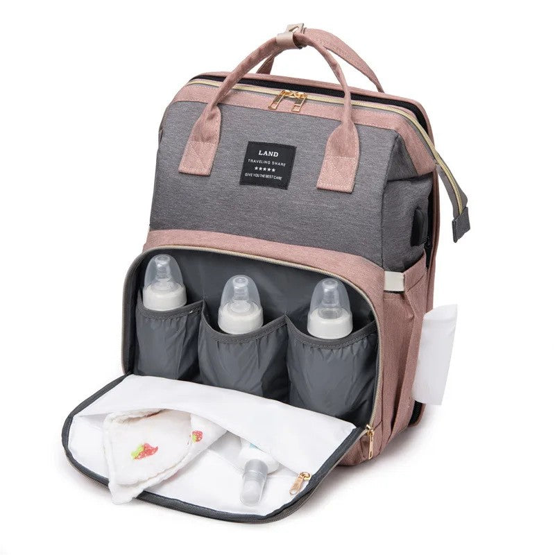 Multifunctional Diaper Backpack - Convertible Baby Crib