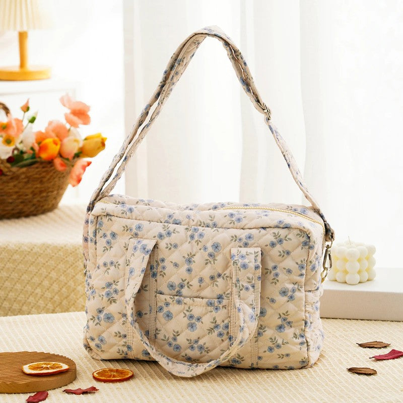 Multifunctional Travel Diaper Bag - Quilted Diamond Pattern
