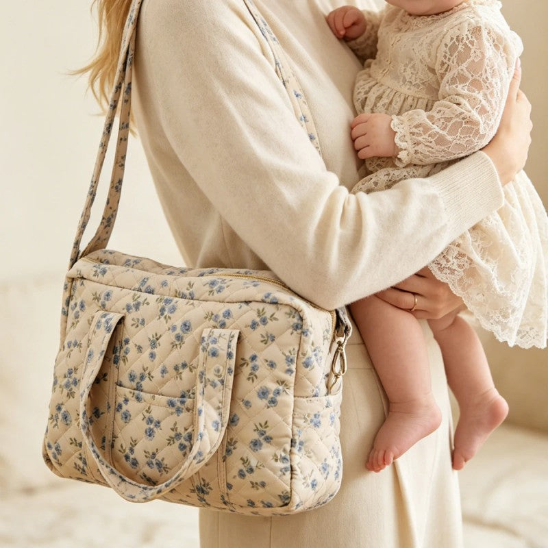 Multifunctional Travel Diaper Bag - Quilted Diamond Pattern