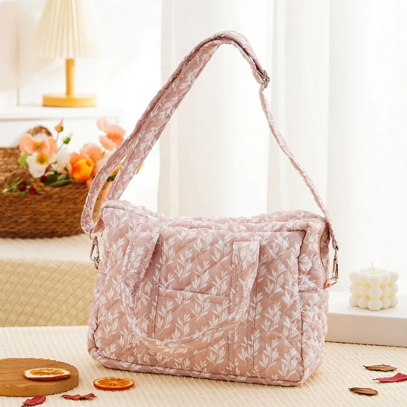 Multifunctional Travel Diaper Bag - Quilted Diamond Pattern