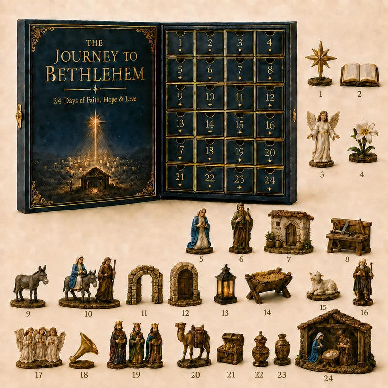 Nativity Advent Calendar - 24 Miniature Ornaments in Wood or Acrylic