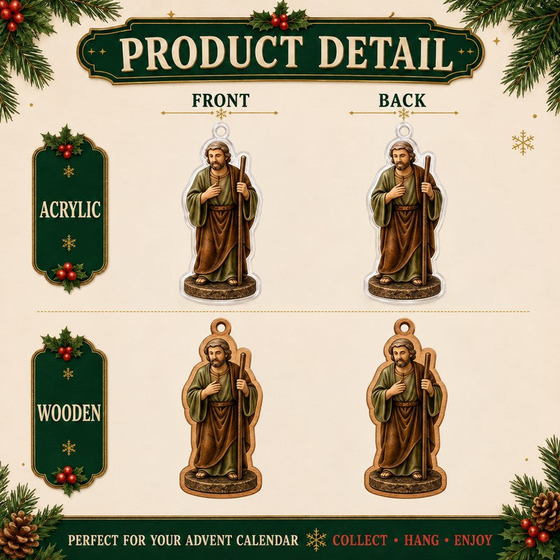 Nativity Advent Calendar - 24 Miniature Ornaments in Wood or Acrylic
