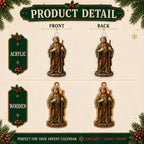 Nativity Advent Calendar - 24 Miniature Ornaments in Wood or Acrylic