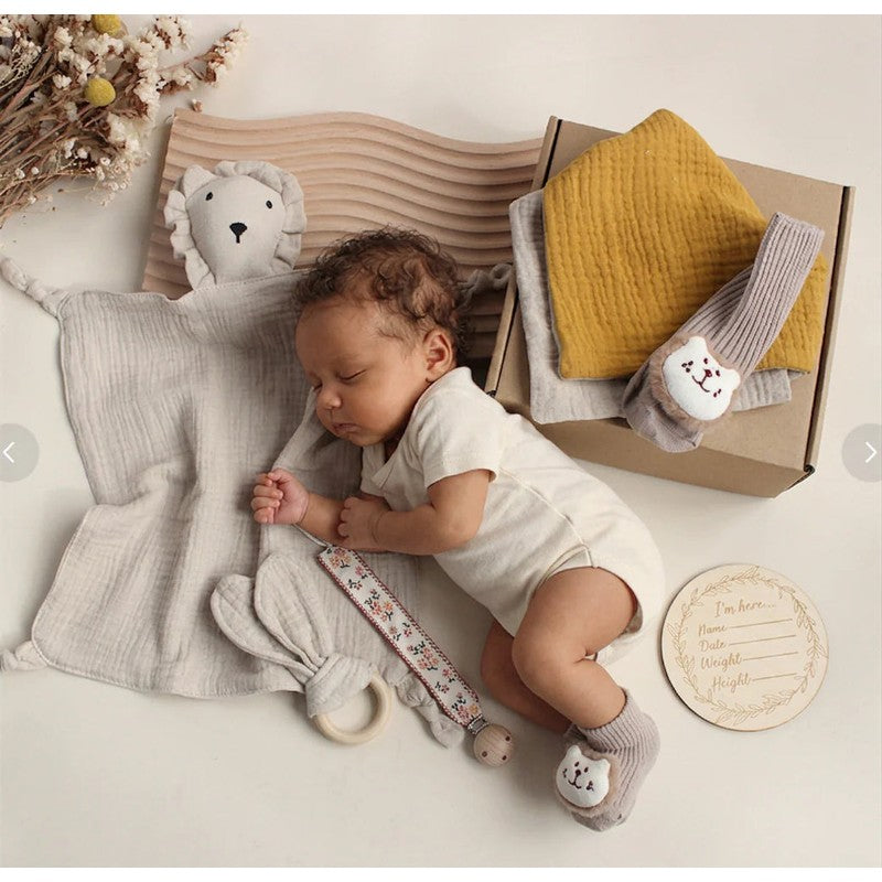Newborn Baby Gift Set - 6-Piece with Animal Appliqué